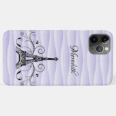パープルエッフェルタワー繁栄ケースメイトiPhoneケース Case-Mate iPhoneケース (裏面(横))