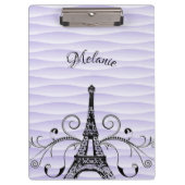パープルエッフェルタワー花盛りクリップボード クリップボード (正面)