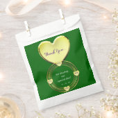 パープルエメラルドグリーン金ゴールドウェディングパーティーイベント フェイバーバッグ (クリップ留めされた状態)