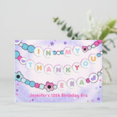 パープルエラスバースデーパーティー友情ブレスレット サンキューカード (スタンド正面)