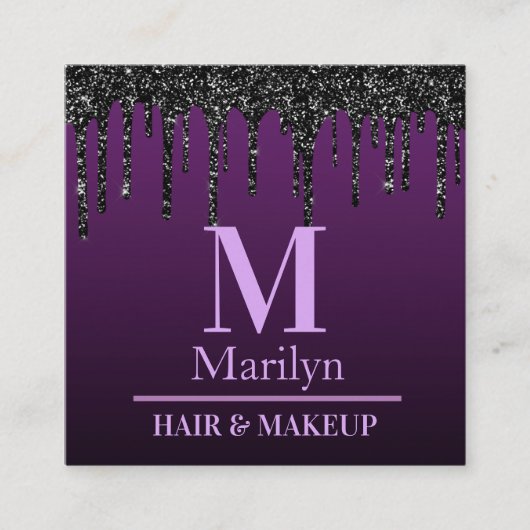 パープルエレガンスハロウィーン スクエア名刺 (正面)