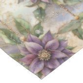 パープルエレガンスルクスポインセチア&ホリークリスマス テーブルクロス (アングル)