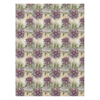 パープルエレガンスルクスポインセチア&ホリークリスマス テーブルクロス