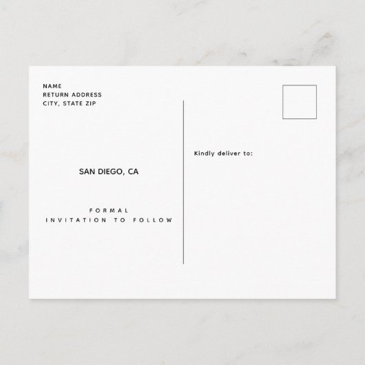 パープルエレガンス瑪瑙ウェディング日付を保存 案内ポストカード (裏面)