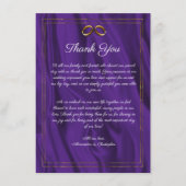 パープルエレガンス結婚ズリングや輪サンキュー エンクロージャーカード (正面)