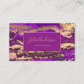 パープルエレガントおよび金ゴールドグリッター名刺 名刺 (正面)