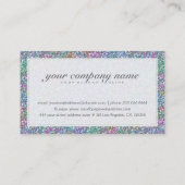 パープルエレガントとカラフルグリッター&スパークル3 名刺 (裏面)