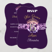 パープルエレガントとゴールドのクインチェニェラスペインの (正面/裏面)