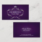 パープルエレガントとシルバークラウンフレーム 名刺 (正面/裏面)