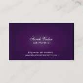 パープルエレガントとシルバークラウンフレーム 名刺 (裏面)