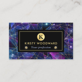 パープルエレガントとブルーミッドナイトクリスタル銀河系 名刺