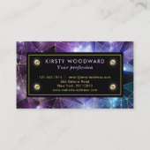 パープルエレガントとブルーミッドナイトクリスタル銀河系 名刺 (裏面)
