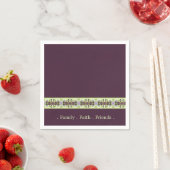 パープルエレガントとマウーブのフローラ スタンダードカクテルナプキン (インサイチュ)