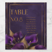 パープルエレガントと金ゴールドのカラリリー結婚ズ ワインラベル (シングルラベル)