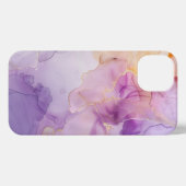 パープルエレガントと金ゴールドのガーリーアートフォンケース iPhoneケース (裏面横)