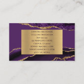 パープルエレガントと金ゴールドアゲートの名刺 名刺 (裏面)