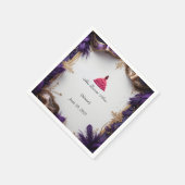 パープルエレガントと金ゴールドキンセアニラパーティー スタンダードカクテルナプキン (角)