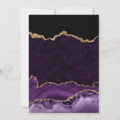 パープルエレガントと金ゴールドグリッターアゲートキンセアニェラ 招待状 (裏面)