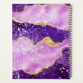 パープルエレガントと金ゴールドグリッターアゲートモノグラム プランナー手帳 (裏面)