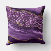 パープルエレガントと金ゴールドグリッター海アゲート クッション (裏面)