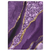 パープルエレガントと金ゴールドグリッター海アゲート クリップボード (裏面)