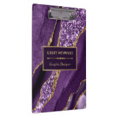 パープルエレガントと金ゴールドグリッター海アゲート クリップボード (右)