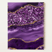 パープルエレガントと金ゴールドグリッター海アゲート プランナー手帳 (裏面)