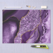 パープルエレガントと金ゴールドグリッター海アゲート 薄葉紙 (クラフト)