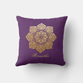 パープルエレガントと金ゴールドマンダラを呼吸 クッション (裏面)