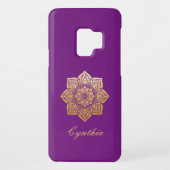 パープルエレガントと金ゴールドマンダラを呼吸 Case-Mate iPhoneケース (裏面)