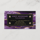 パープルエレガントと金ゴールド海グリッターアゲート 名刺 (裏面)