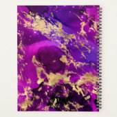 パープルエレガントと金ゴールド銀河系マーブルモノグラム プランナー手帳 (裏面)