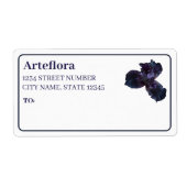 パープルエレガントアイリスフローリスト店カスタム出荷 ラベル (正面)