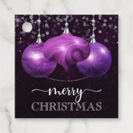 パープルエレガントアゲートボードベリーメリークリスマス フェイバータグ