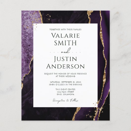 パープルエレガントアゲート結婚予算の合計 (正面)