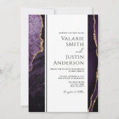 パープルエレガントアゲート結婚予算の合計 招待状 (正面)