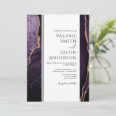 パープルエレガントアゲート結婚予算の合計 招待状 (スタンド正面)