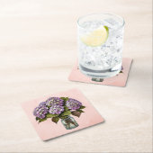 パープルエレガントアジサイ花紙コースター ラウンドペーパーコースター (インサイチュ)
