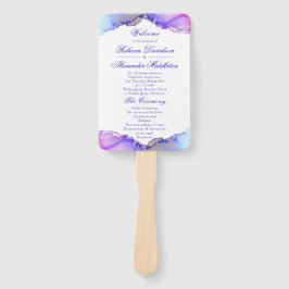 パープルエレガントアメジスト結婚式 プログラム ハンドファン