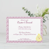 パープルエレガントイースターブランチ招待状 招待状 (スタンド正面)