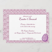 パープルエレガントイースターブランチ招待状 招待状 (正面/裏面)