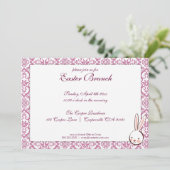 パープルエレガントイースターブランチ招待状 招待状 (スタンド正面)