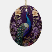 パープルエレガントウィリアム・モリスの孔雀インスパイア セラミックオーナメント (右)