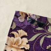 パープルエレガントウィリアム・モリスの孔雀インスパイア ビーチタオル (インサイチュ)