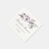 パープルエレガントウィンターフローラブライダルシャワーナプキン スタンダードカクテルナプキン (角)