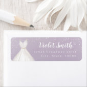 パープルエレガントウェディングドレス 返送先住所 ラベル (インサイチュ)