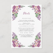 パープルエレガントウェディング詳細 エンクロージャーカード (正面)