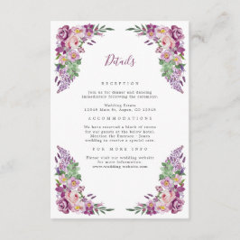 パープルエレガントウェディング詳細 エンクロージャーカード