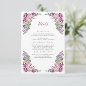 パープルエレガントウェディング詳細 エンクロージャーカード (スタンド正面)