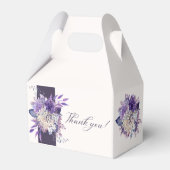 パープルエレガントウォーターカラーサンキュー結婚式の引き出物 フェイバーボックス (裏面サイド)